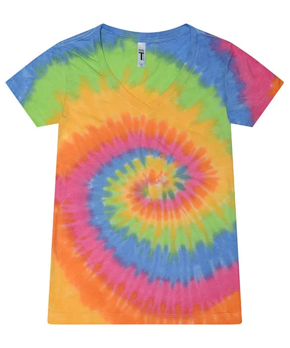 1075CD - Tie-Dye Ladies V-Neck T-Shirt | Eternity