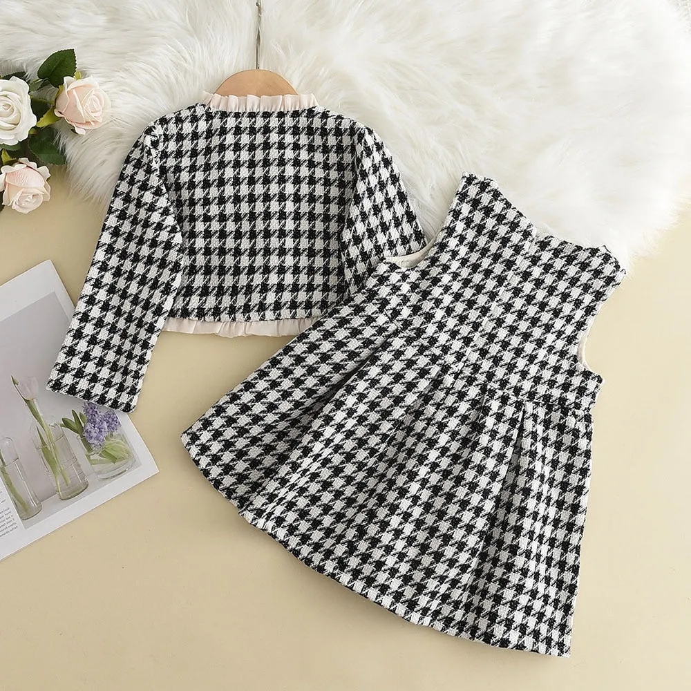 2-PC Knitted Dress and Cardigan Set