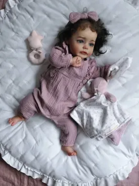 24" Lifelike Cute Toddler Baby Doll in Lavender Onesie