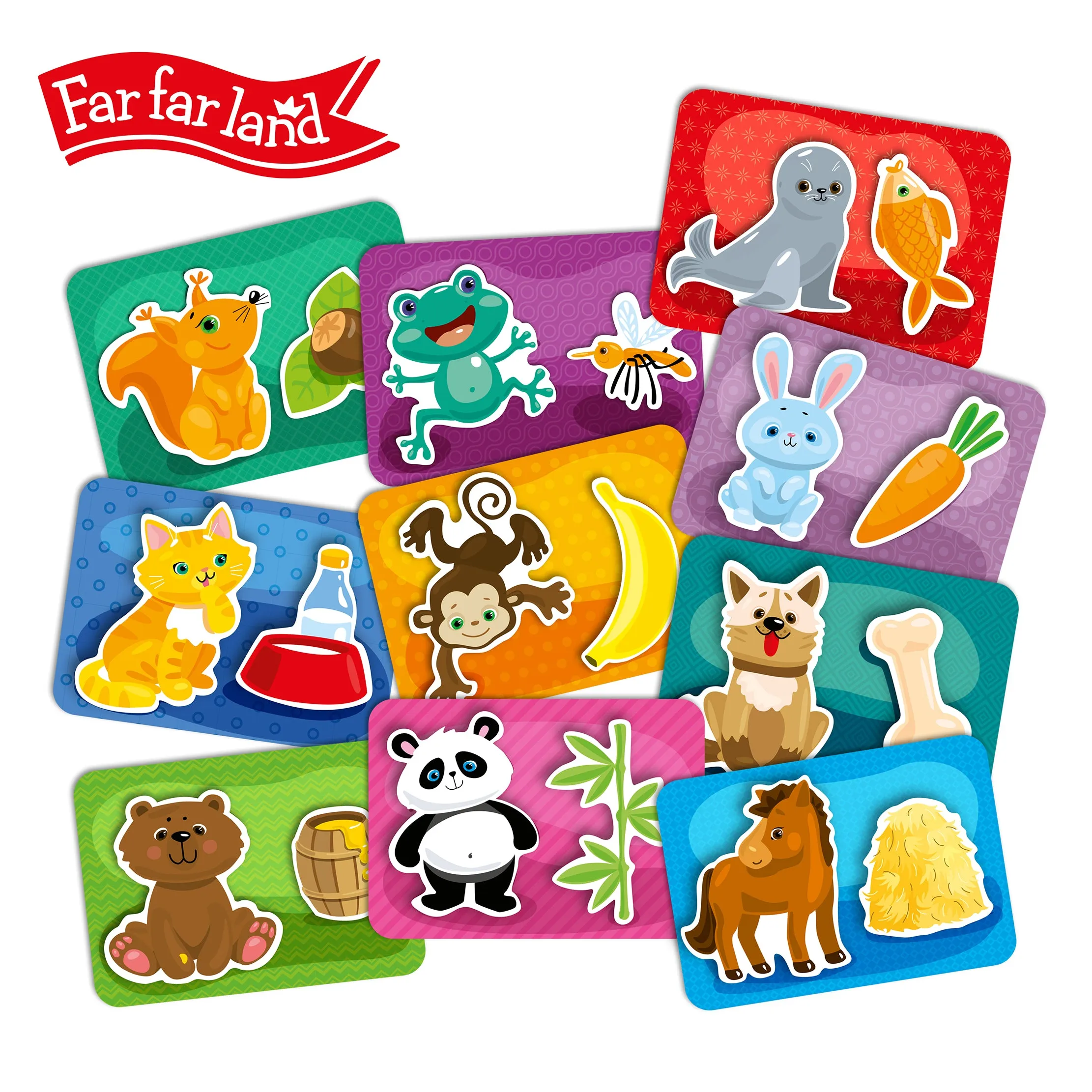 30pcs Zoo Animals & Food Match Game - Velcro 3D Board Game for Kids 2-5 Years