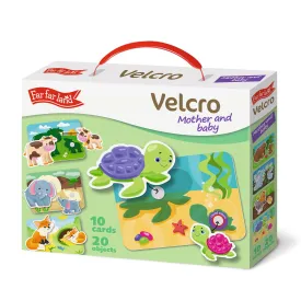 Interactive 3D Velcro Mother and Baby Educational Board Game for Kids Ages 2-4 - Includes 10 Durable Cards and 20 Engaging Objects