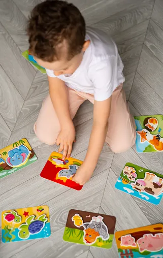 Interactive 3D Velcro Mother and Baby Educational Board Game for Kids Ages 2-4 - Includes 10 Durable Cards and 20 Engaging Objects