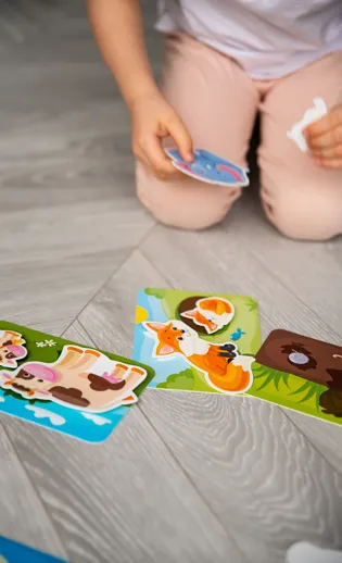 Interactive 3D Velcro Mother and Baby Educational Board Game for Kids Ages 2-4 - Includes 10 Durable Cards and 20 Engaging Objects