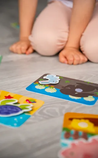 Interactive 3D Velcro Mother and Baby Educational Board Game for Kids Ages 2-4 - Includes 10 Durable Cards and 20 Engaging Objects