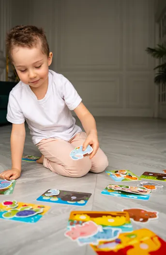 Interactive 3D Velcro Mother and Baby Educational Board Game for Kids Ages 2-4 - Includes 10 Durable Cards and 20 Engaging Objects