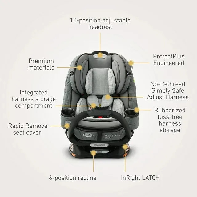 4EVER DLX SnugLock Convertible Car Seat - Midtown Grey