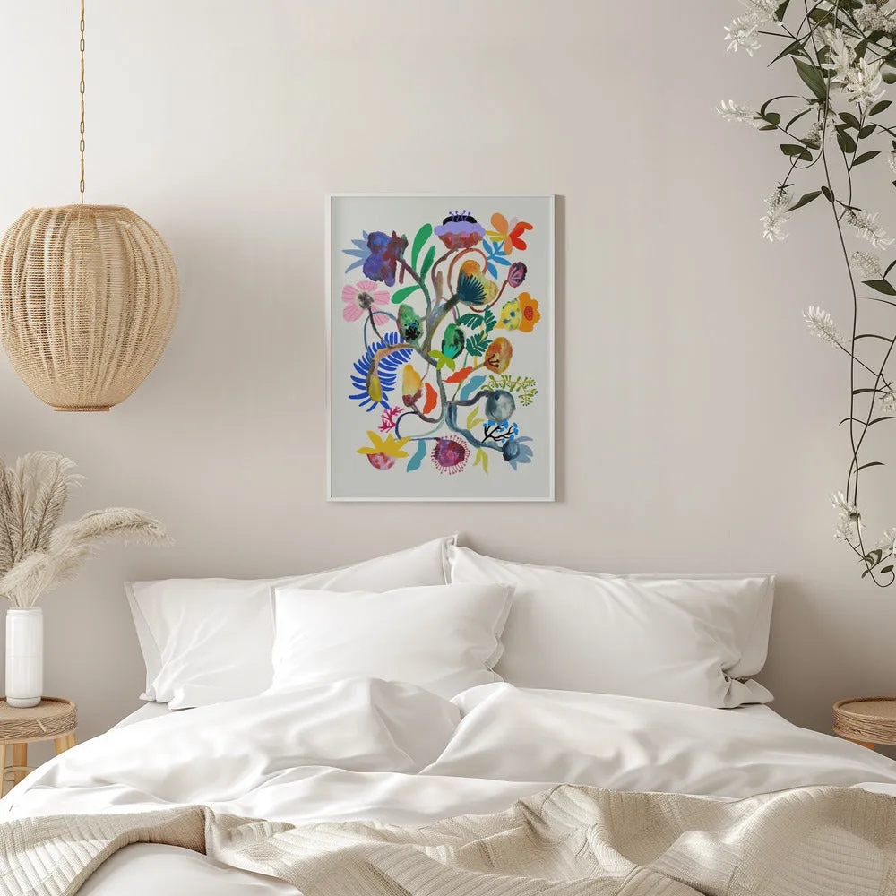 9933x14043 Din 115 Abstract Floral - Stretched Canvas, Poster or Fine Art Print