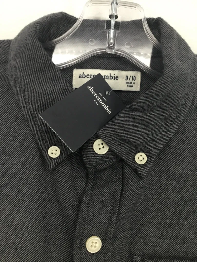 Abercrombie Child Size 9 Gray Solid Shirt - boys