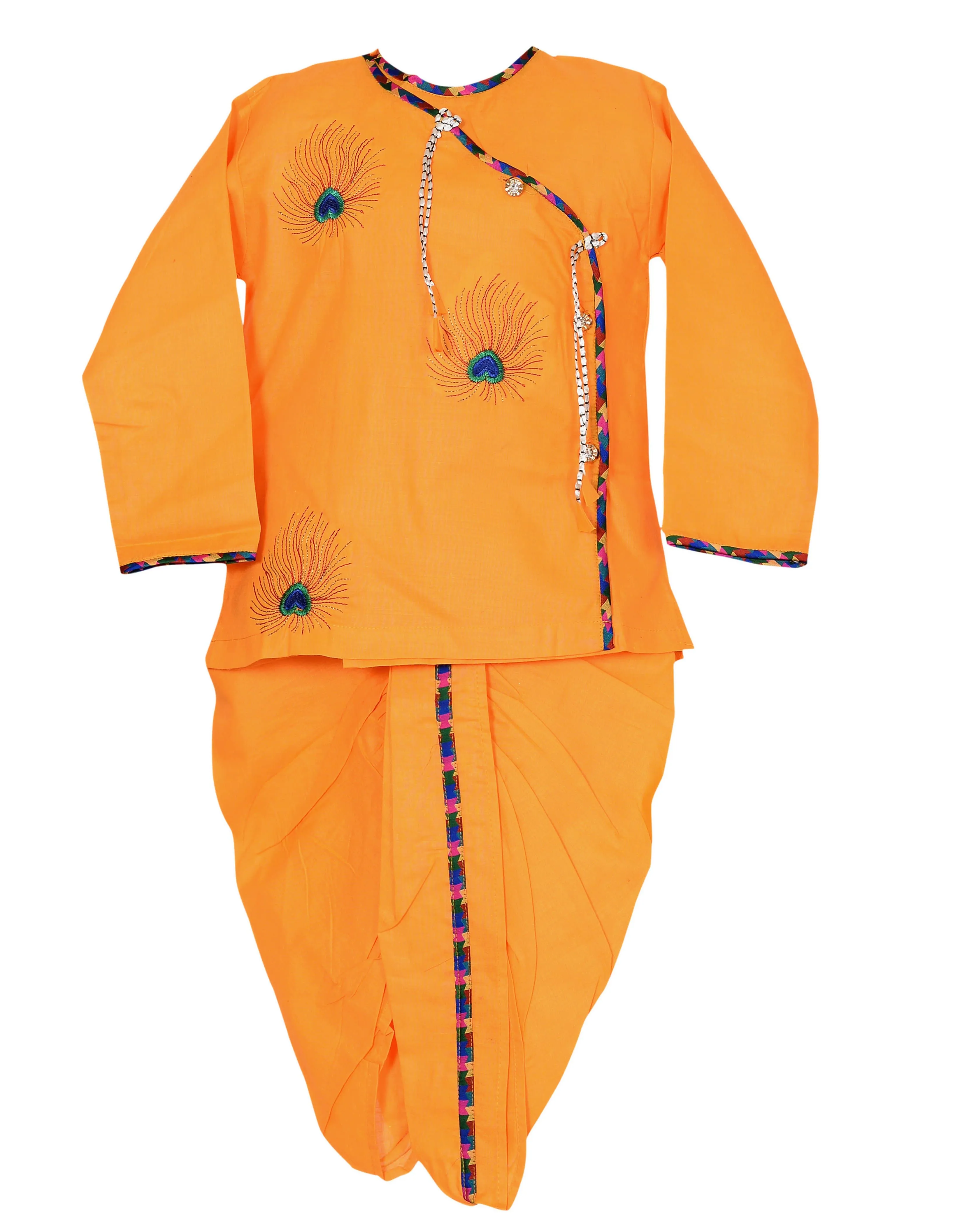 Ahhaaaa Cotton Handwork Ethnic Dress Kurta with Dhoti Pant for Boys