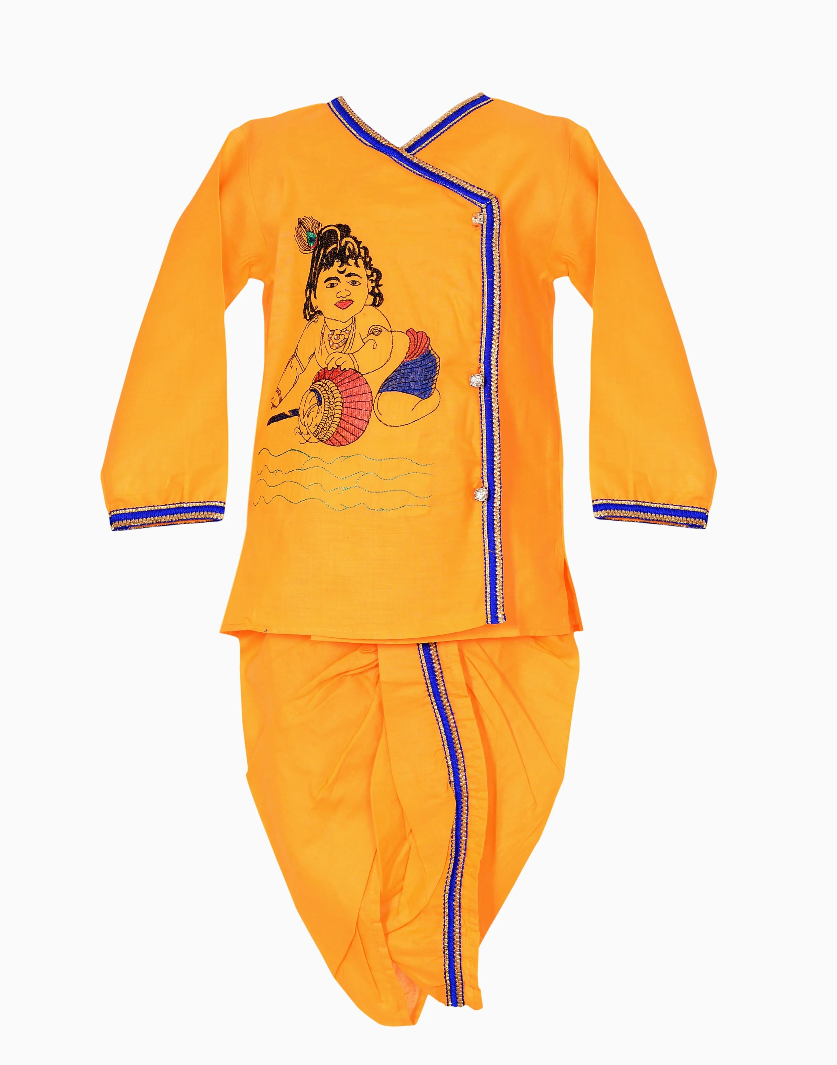 Ahhaaaa Cotton Handwork Ethnic Dress Kurta with Dhoti Pant for Boys