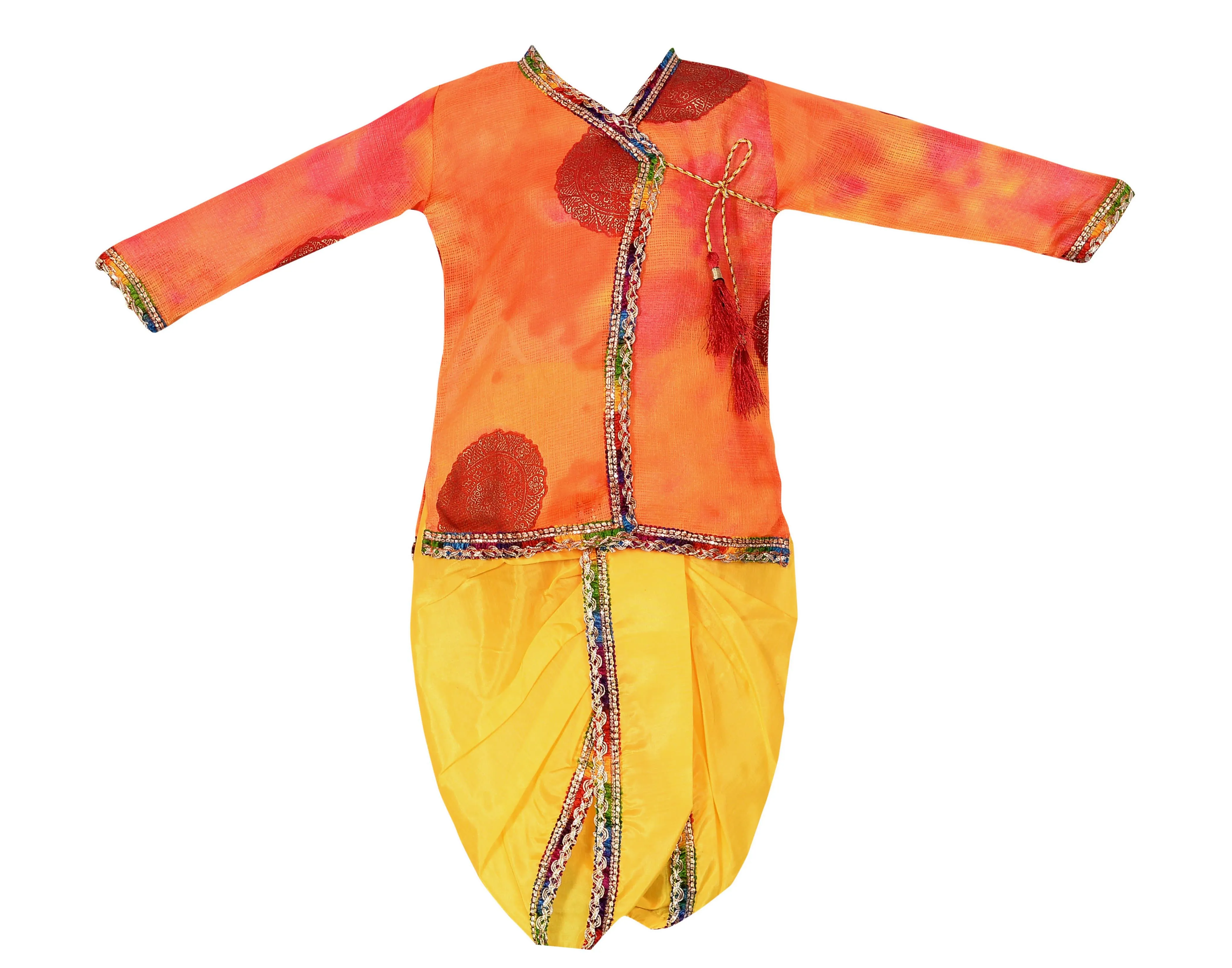 Ahhaaaa Cotton Handwork Kurta with Dhoti Pant for Boys