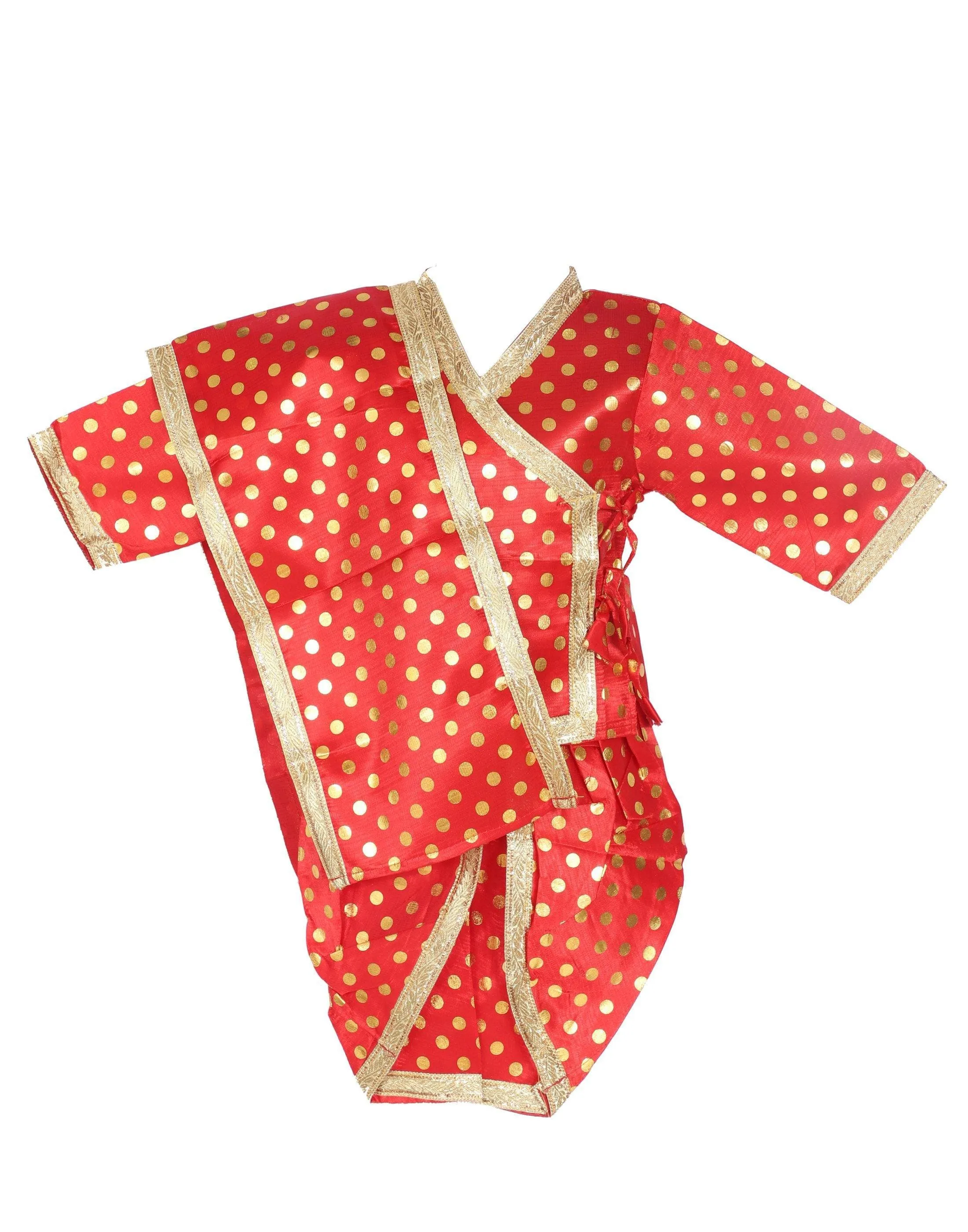 Ahhaaaa Silk Moti Bindi Krishna Dress Kurta with Dhoti Pant for Boys