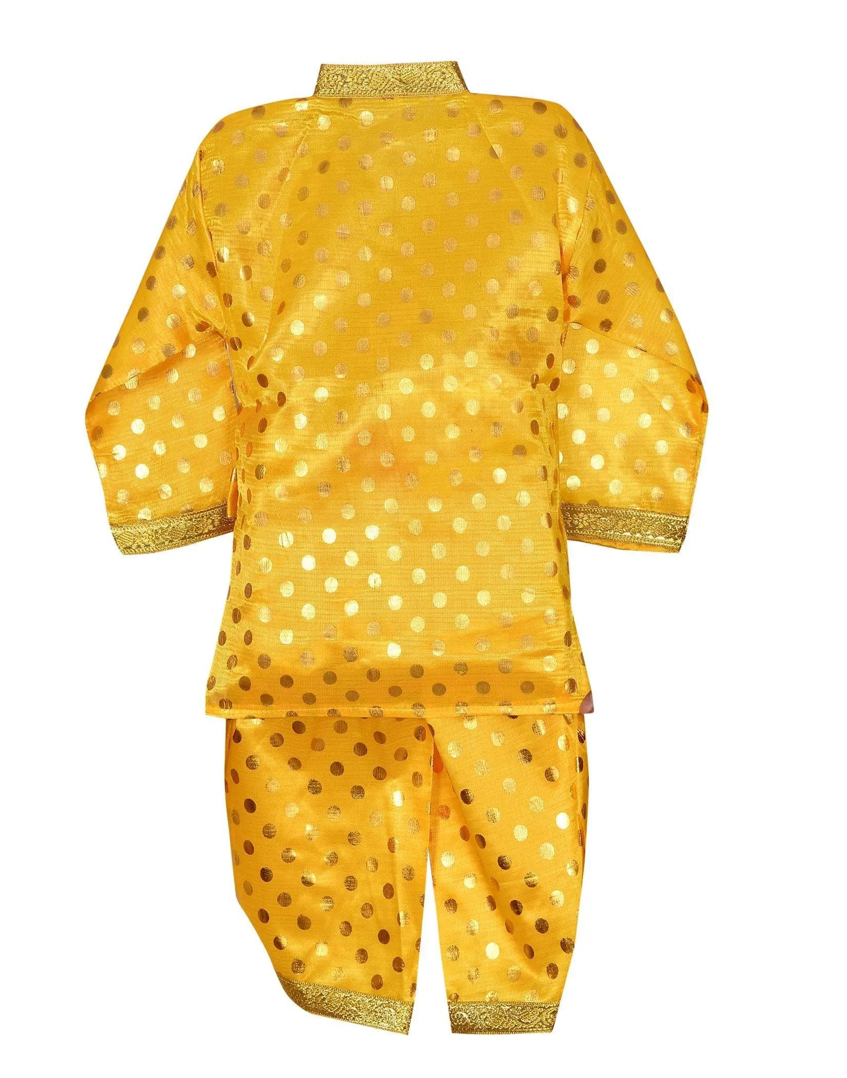 Ahhaaaa Silk Moti Bindi Krishna Dress Kurta with Dhoti Pant for Boys