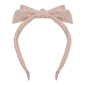 Alice Headband - Brown Check Bow