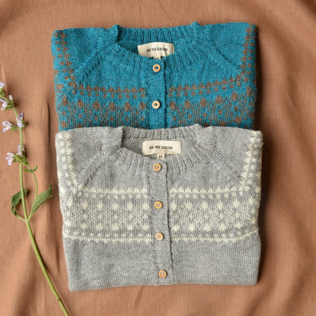 Alpine Cardigan - 100% Baby Alpaca - Turquoise (18m-8y)