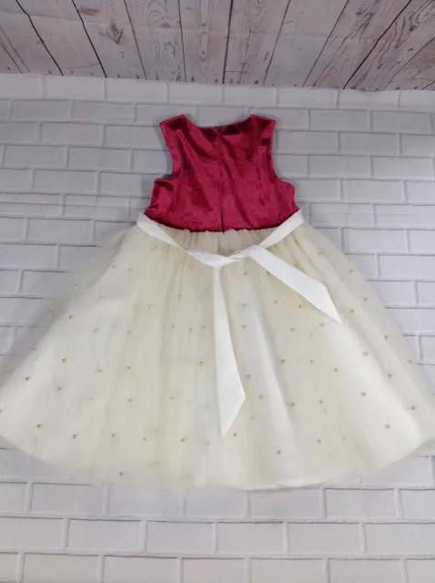 American Princess Cream & Burgundy Dress