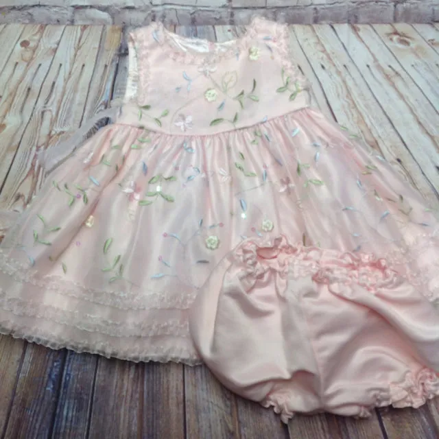 American Princess LIGHT PINK & GREEN Dress