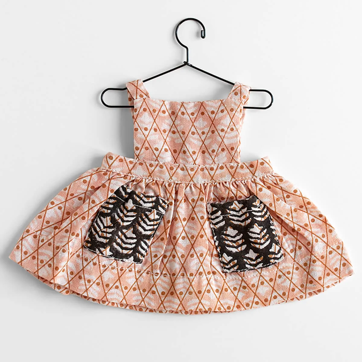 Apron Dress in Pink Domino by Polka Dot Club