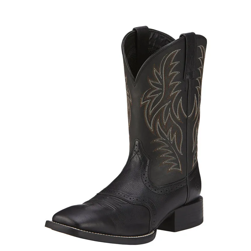 Ariat Black Sport Wide Square Toe Men's Boot