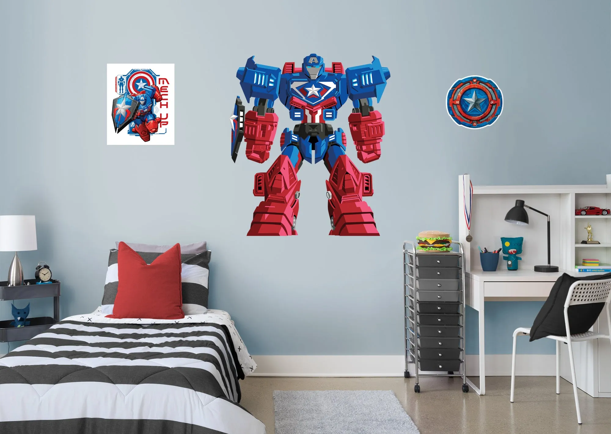 Avengers: Mech Strike: Capt America RealBig        - Officially Licensed Marvel Removable Wall   Adhesive Decal