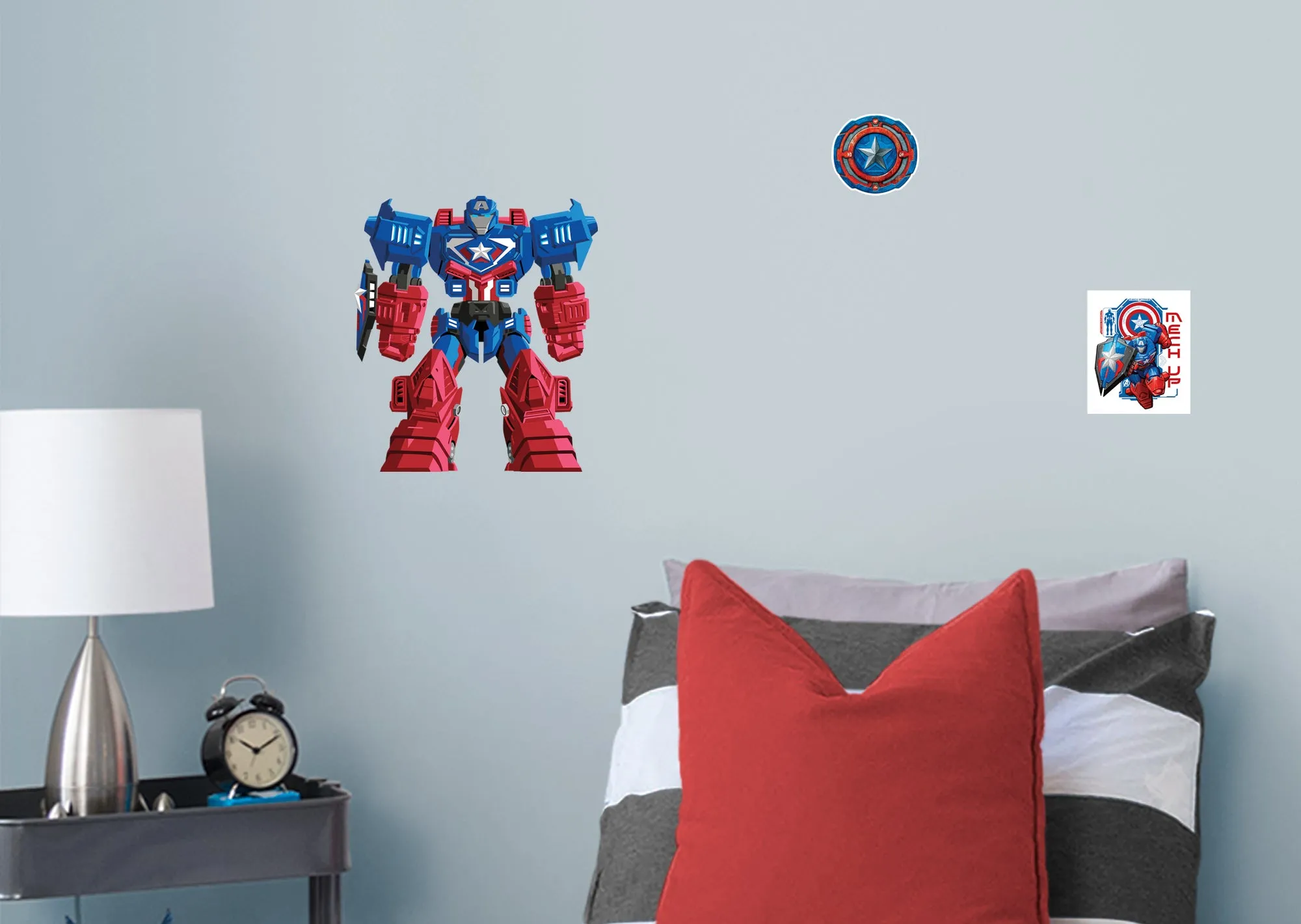 Avengers: Mech Strike: Capt America RealBig        - Officially Licensed Marvel Removable Wall   Adhesive Decal