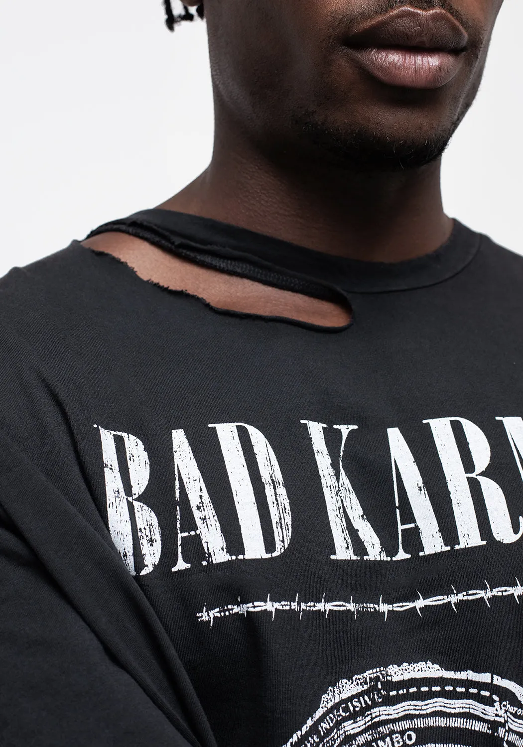 Bad Karma Distressed Layered T-Shirt