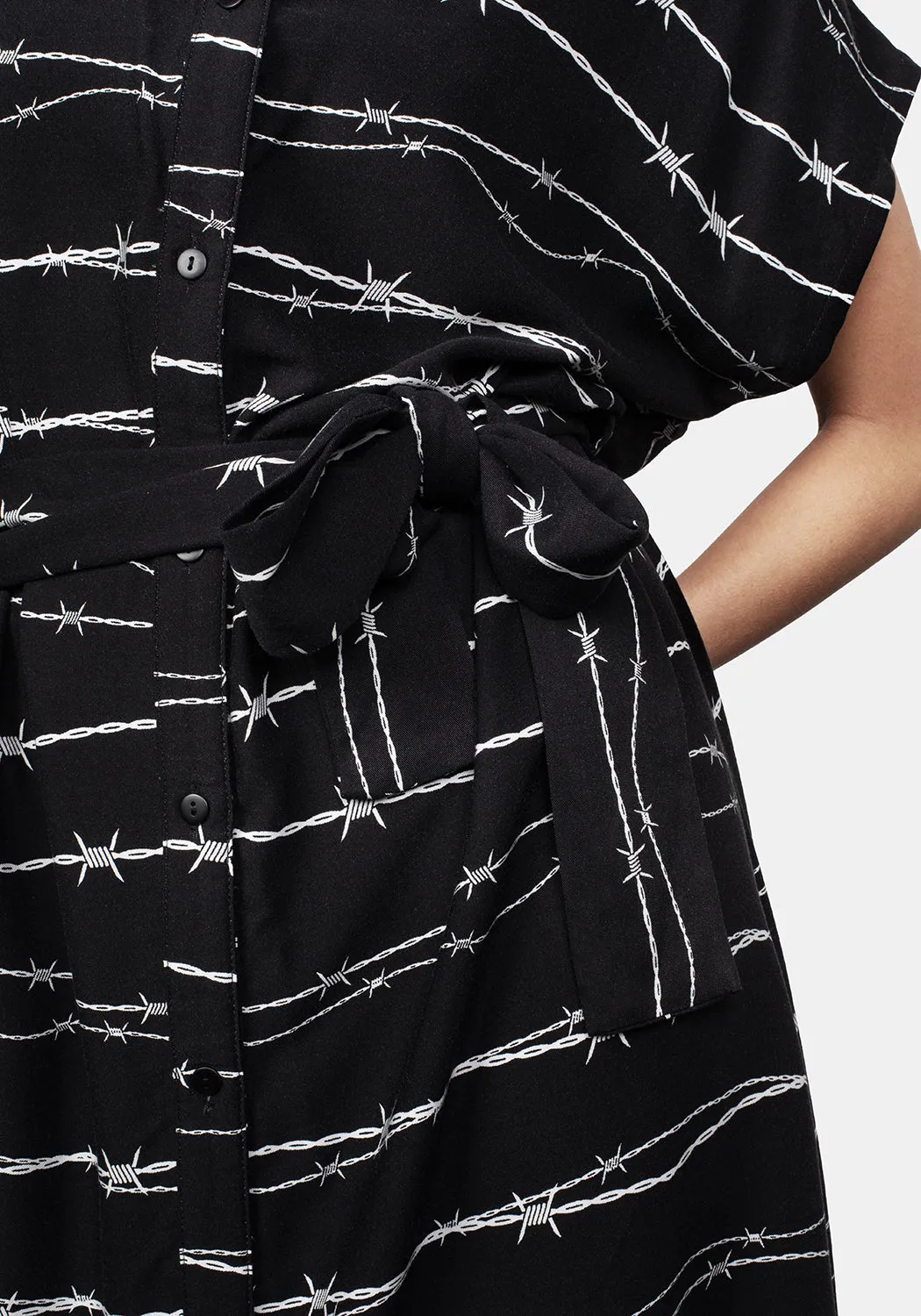 Barbed Midi Shirt Dress