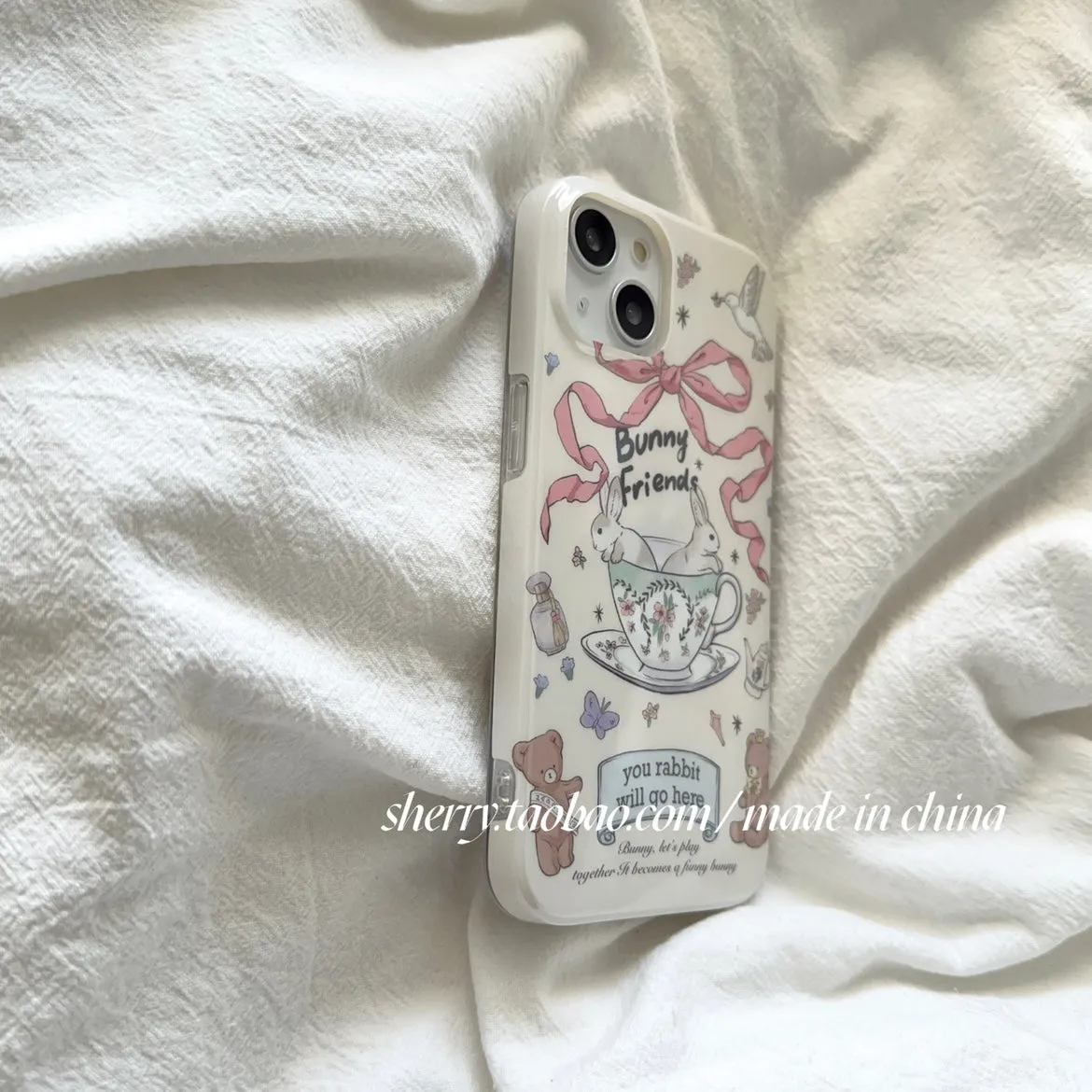 Baroque Girl Heart Tea Party Bow Phone Case