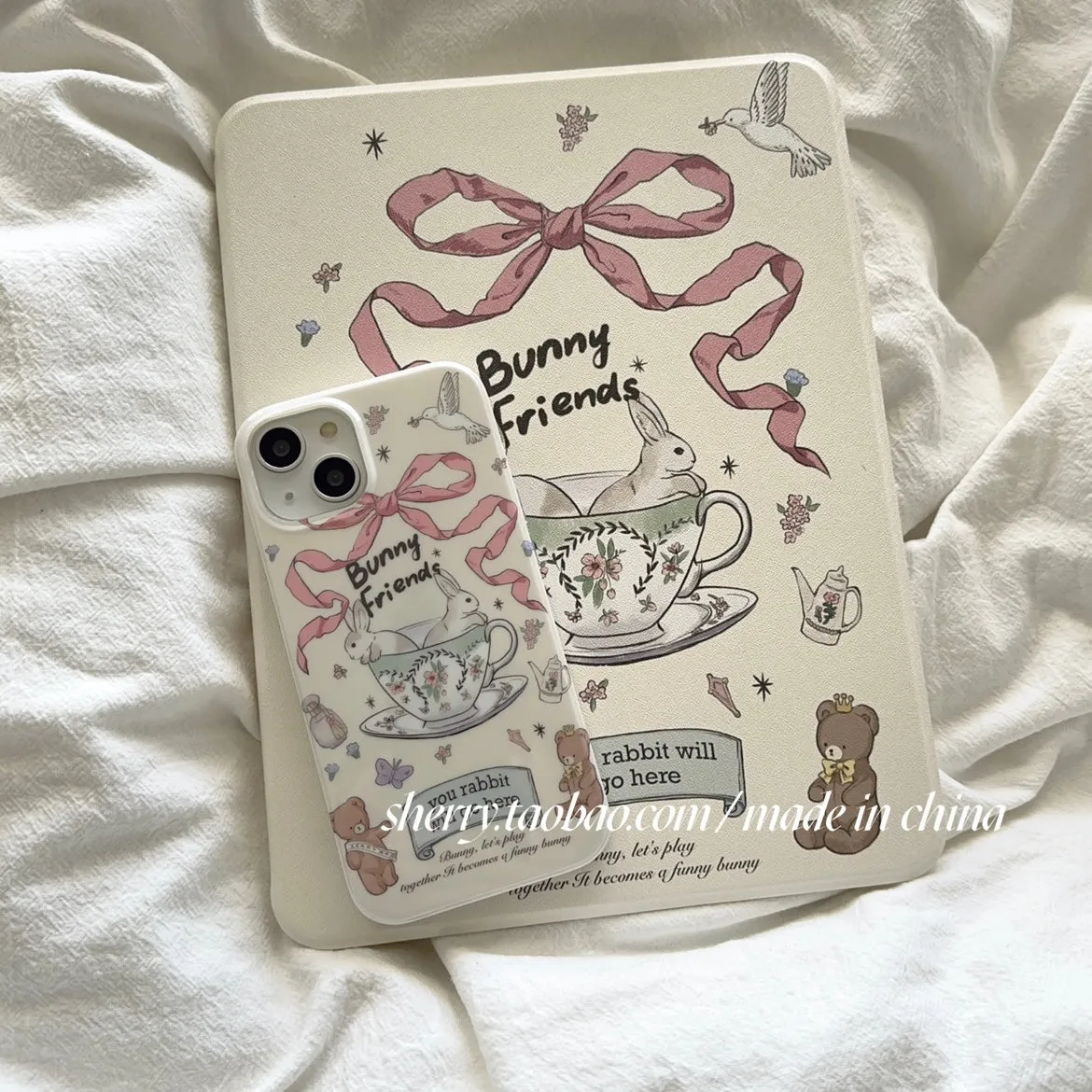 Baroque Girl Heart Tea Party Bow Phone Case