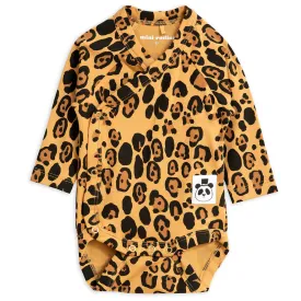 Basic Leopard Newborn Wrap Bodysuit by Mini Rodini - Last One In Stock - 50 (0-1 Months)