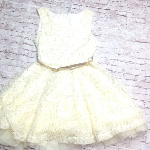 Beautees Beige & Gold Dress