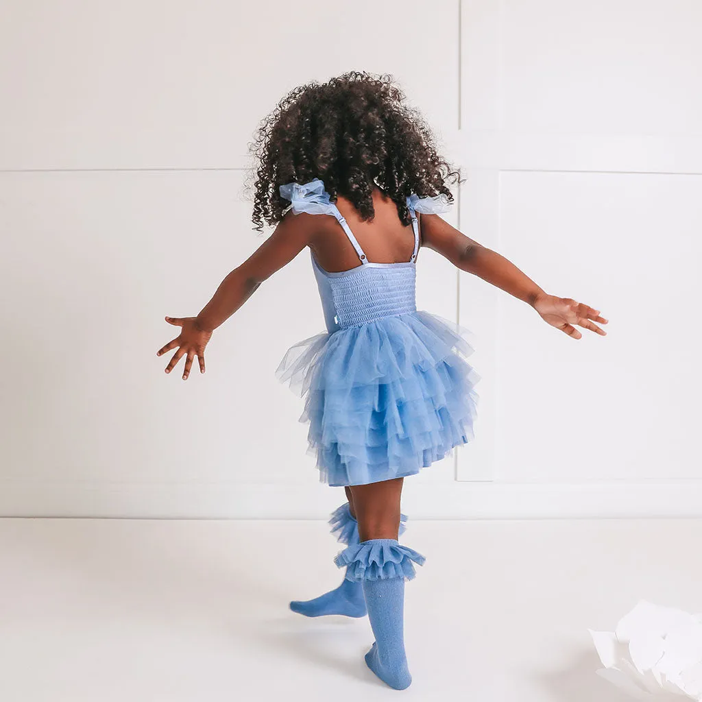 Blue Dew Tulle Smocked Dress