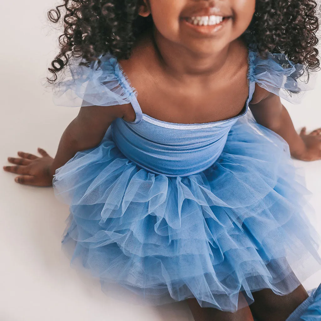 Blue Dew Tulle Smocked Dress