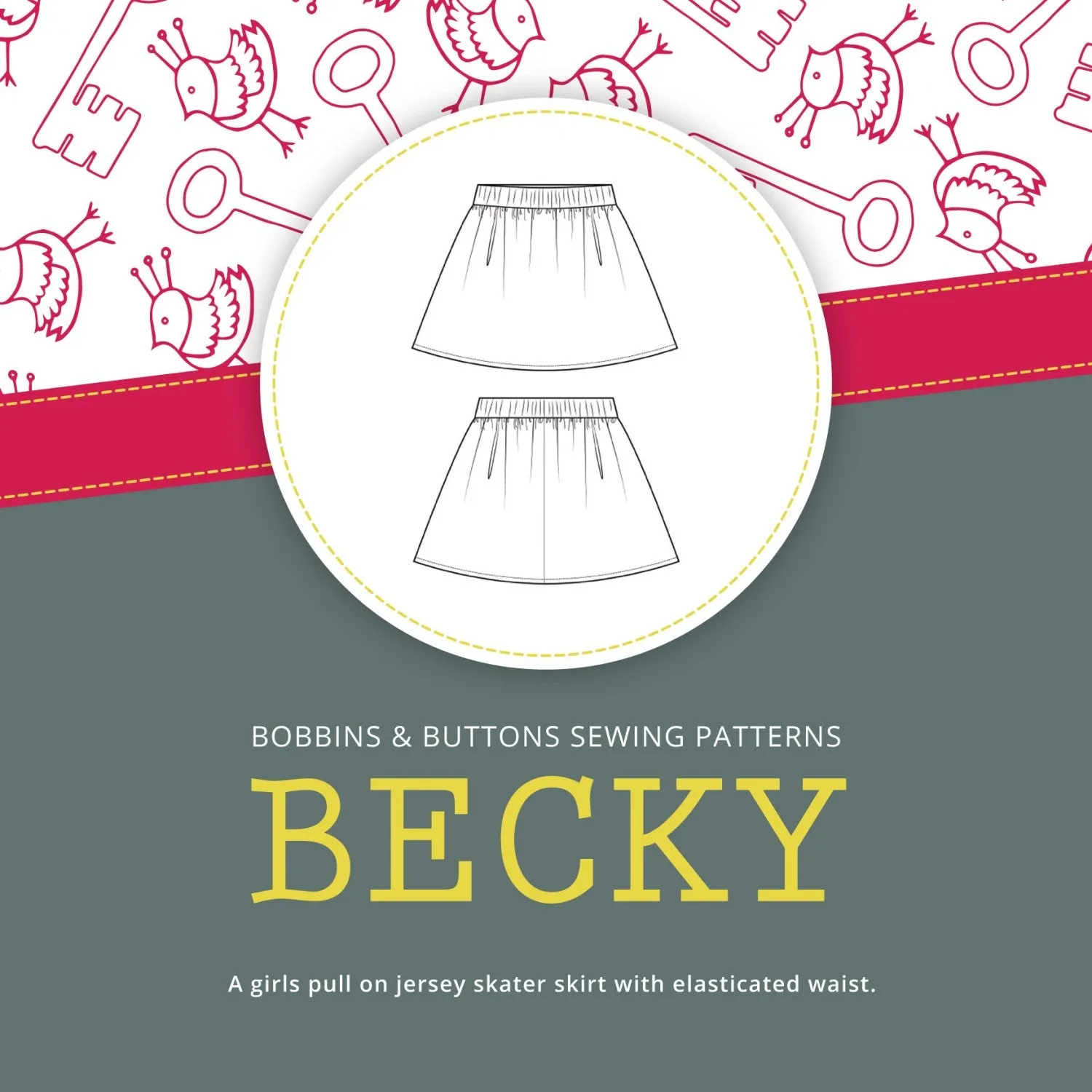 Bobbins and Buttons Child/Teen Becky Skirt