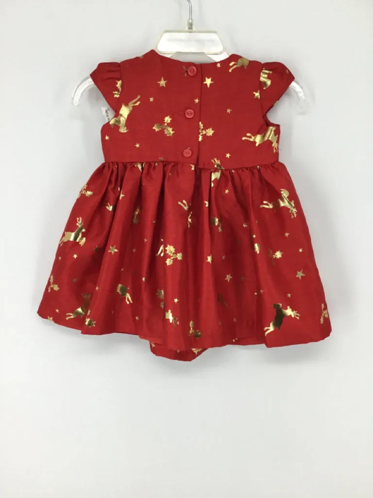 Bonnie Baby Child Size 3-6 Months Red Christmas Dress