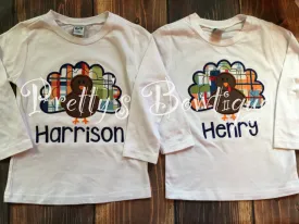 Boy Thanksgiving T Shirt / Bodysuit for Baby, Toddler & Child Personalized with Name