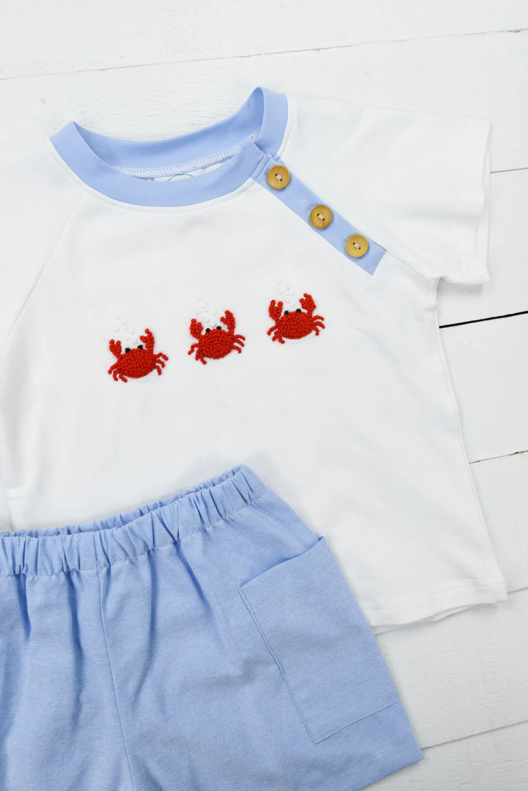 Boys Cute and Crabby Short Set