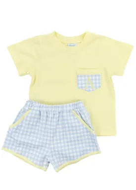 Boys Simple Knit Pastels Short Set