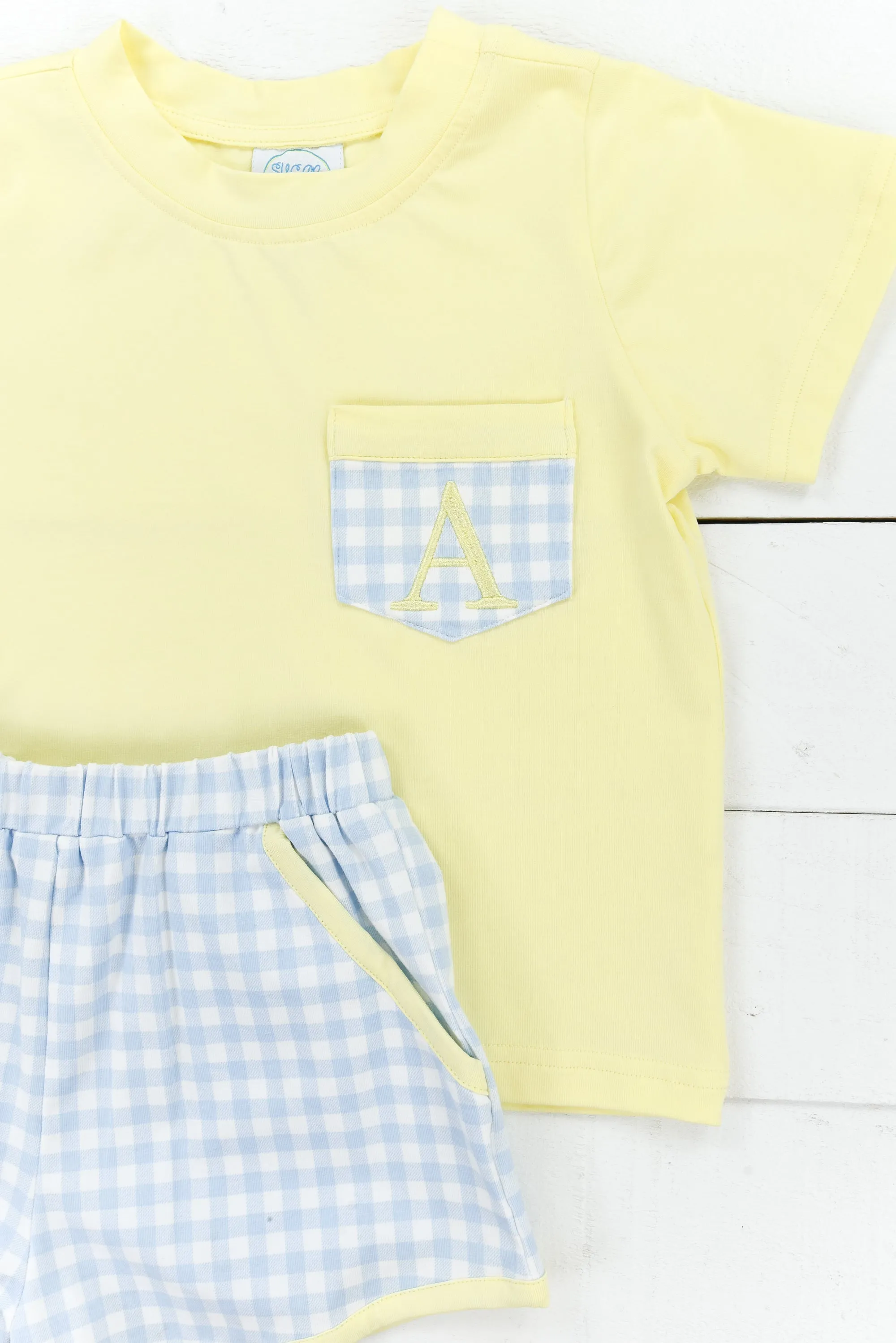 Boys Simple Knit Pastels Short Set