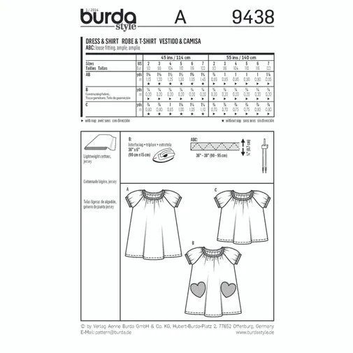 Burda Baby/Child Top and Dresses 9438