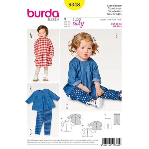 Burda Baby/Child Top, Dress and Trousers 9348