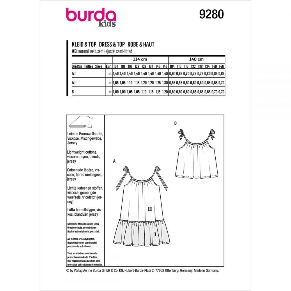 Burda Child Top and Dress 9280