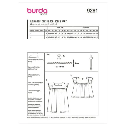 Burda Child Top and Dress 9281