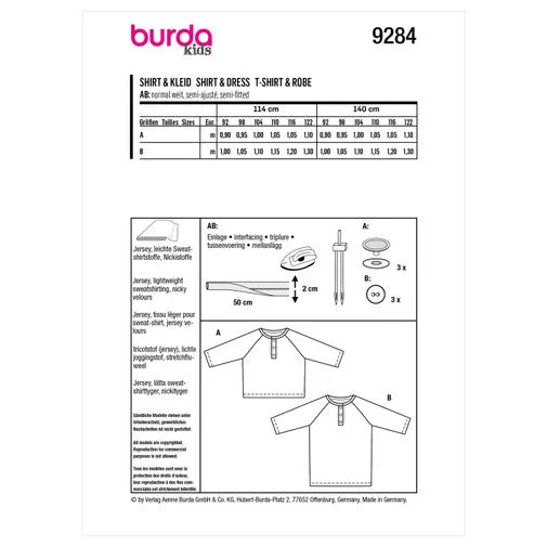 Burda Child Top and Dress 9284