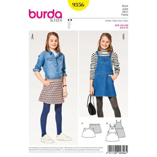 Burda Child/Teen Skirt and Pinafore 9356