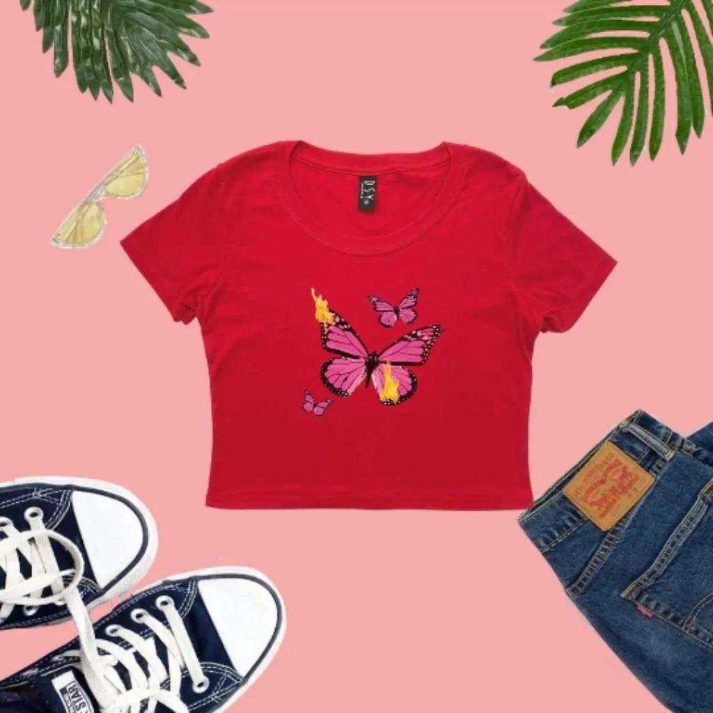 Butterflies Crop Top