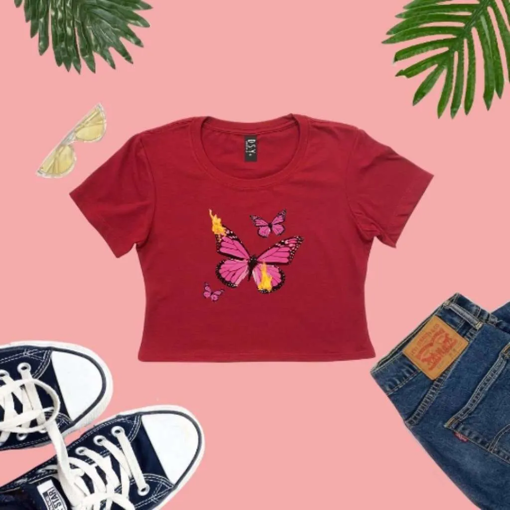 Butterflies Crop Top