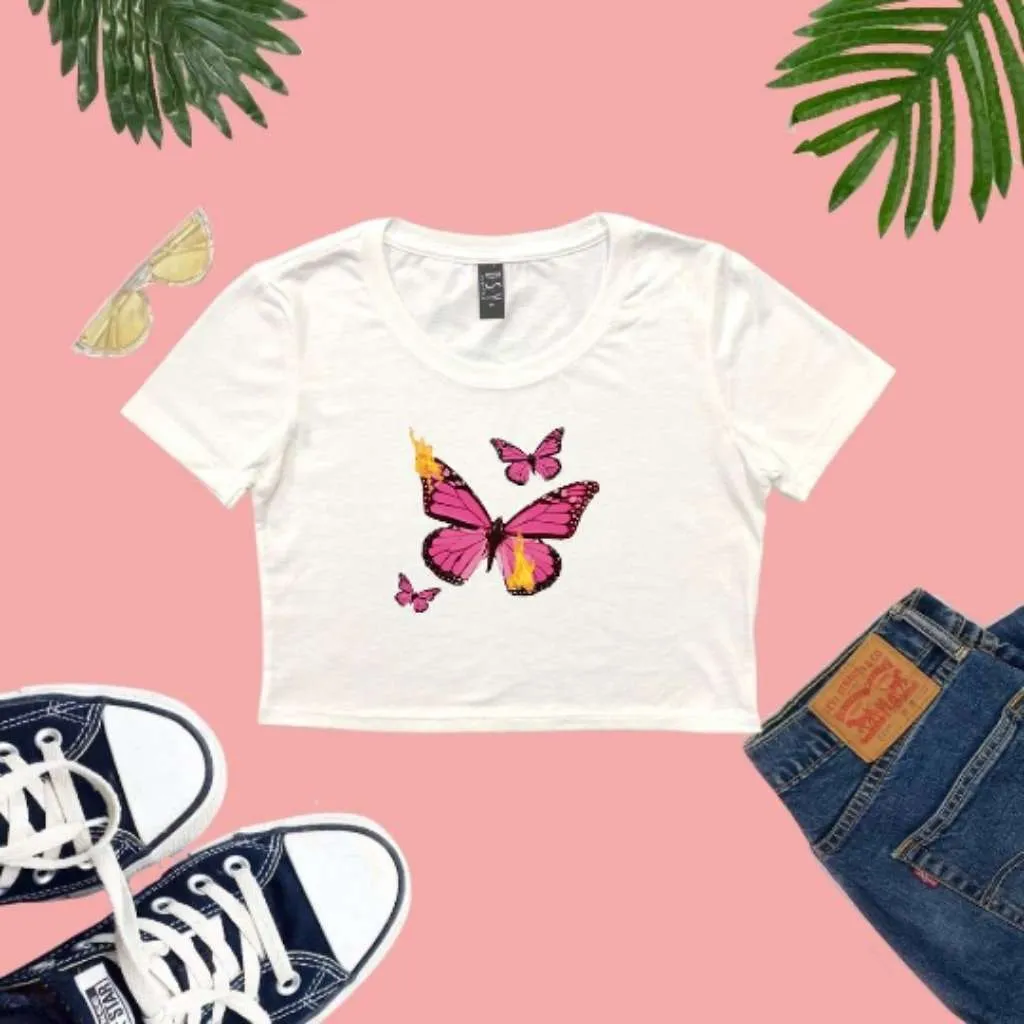 Butterflies Crop Top