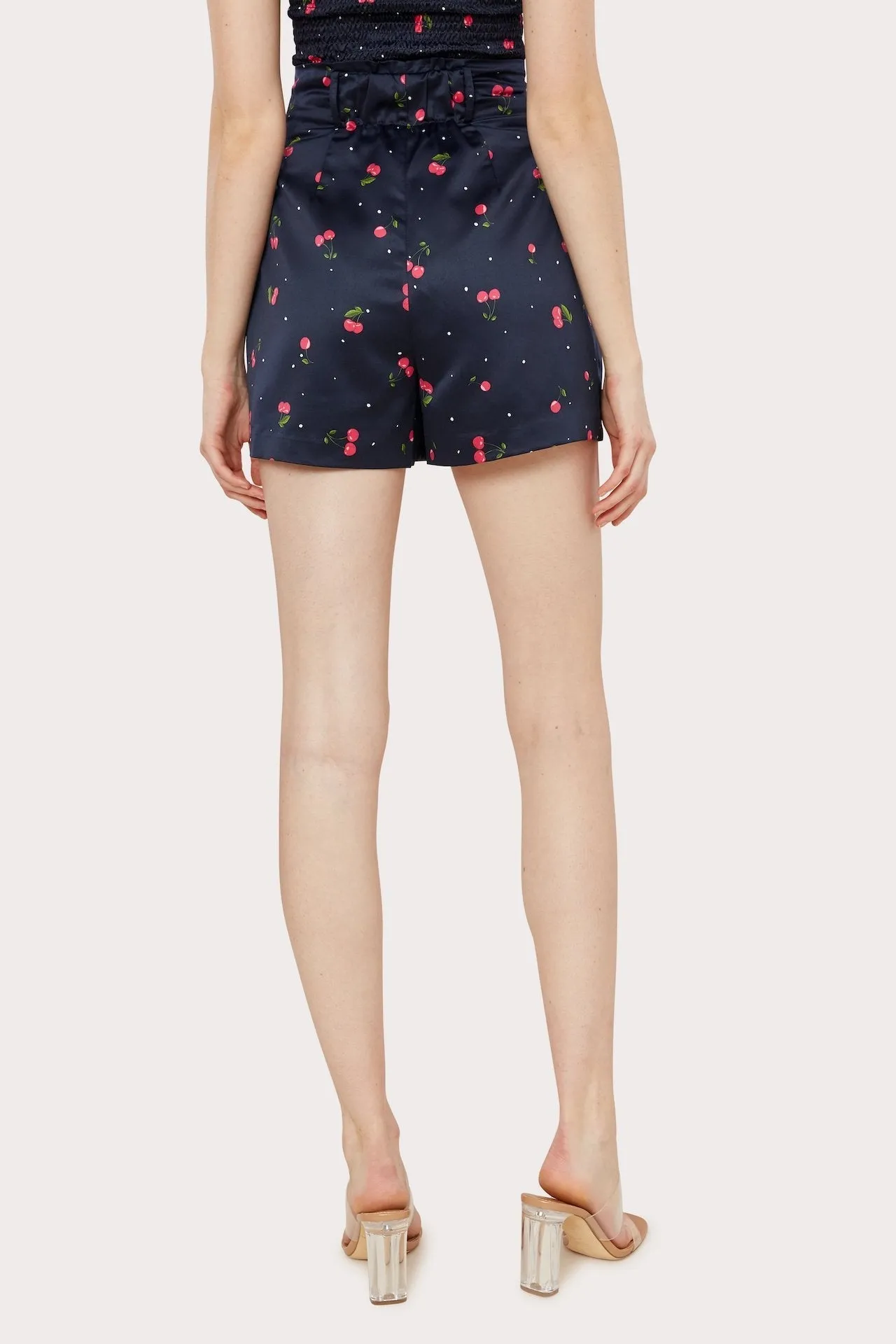 Cherry Print Flowy Tie Shorts