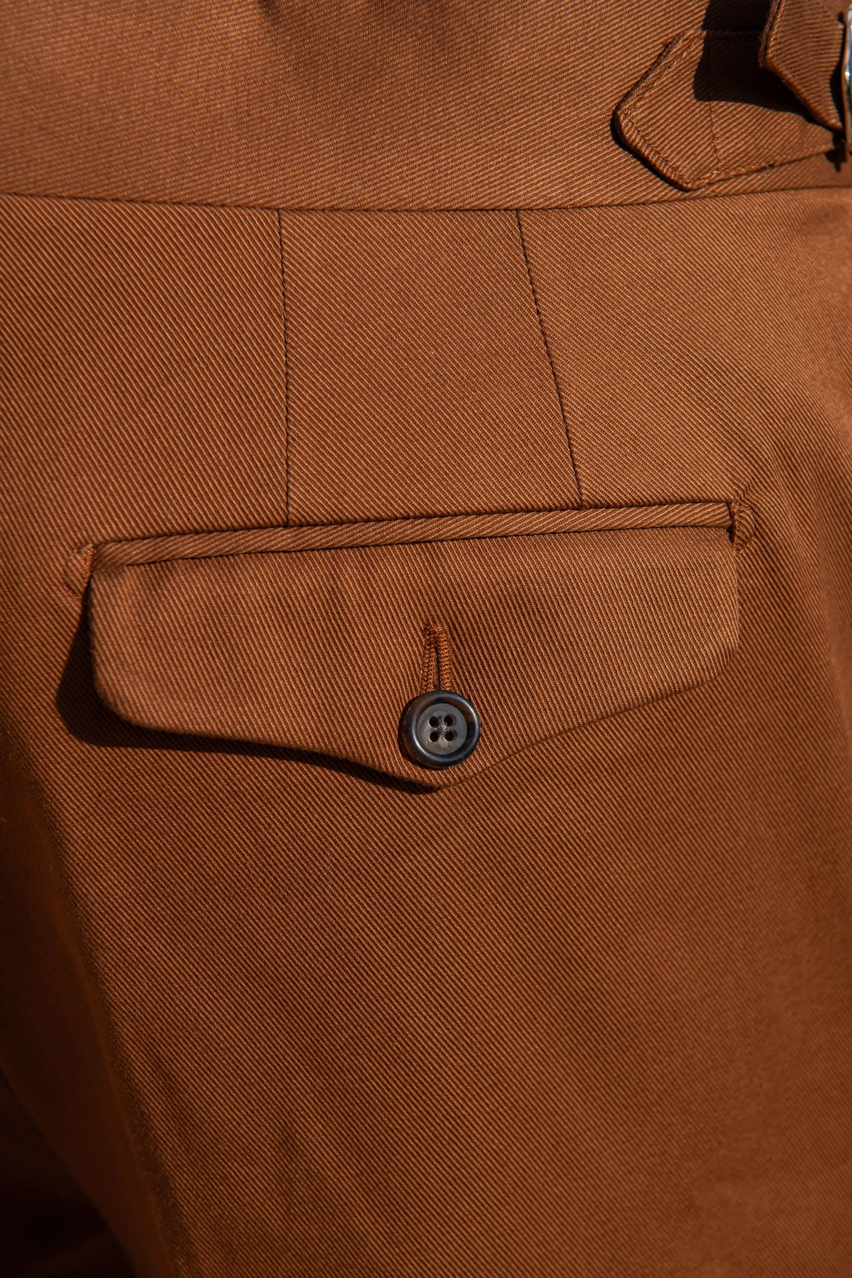 Cognac cotton shorts - Made in Italy